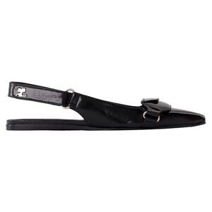Sling Back Racer Vinyl - Courreges - Leather - Black
